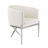 1. "Anton Accent Chair: White Leatherette - Sleek and modern design"