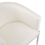 4. "White Leatherette Anton Accent Chair - Enhance your living room decor"