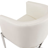 7. "Anton Accent Chair in White Leatherette - Versatile and easy to clean"