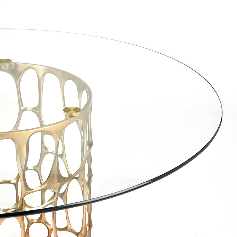 3. "Stunning Mario Gold Dining Table with a sleek and modern design"