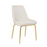 1. Moira Gold Dining Chair: Ivory Linen with Elegant Design