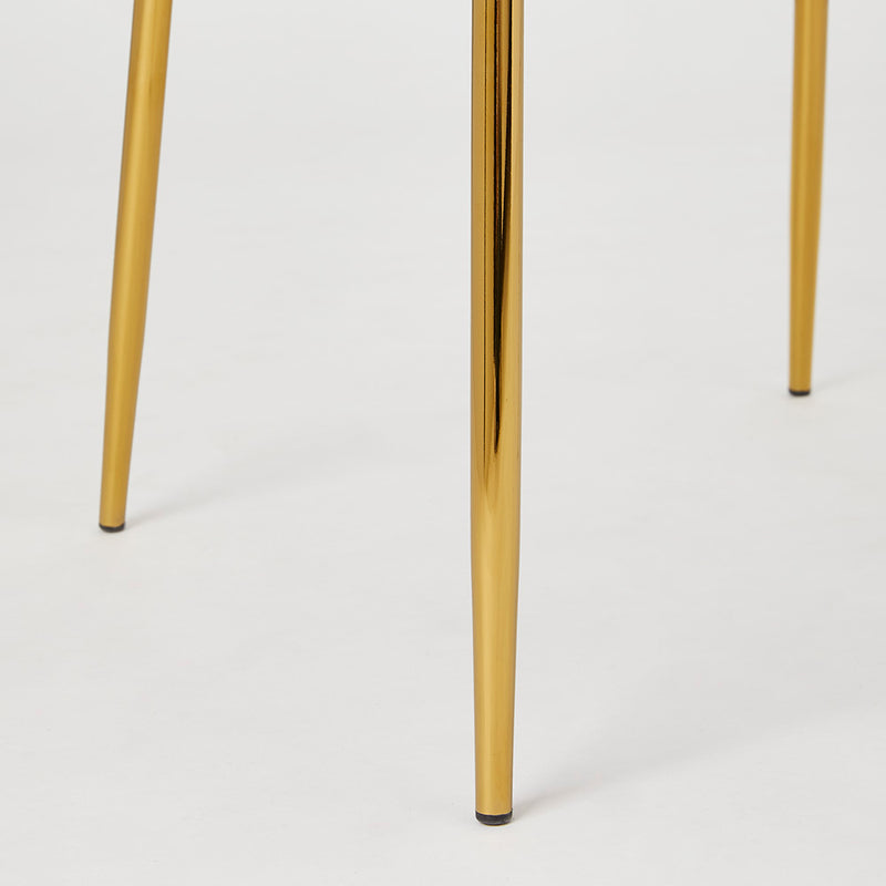 3. Comfortable Moira Gold Dining Chair: Ivory Linen for Dining Room