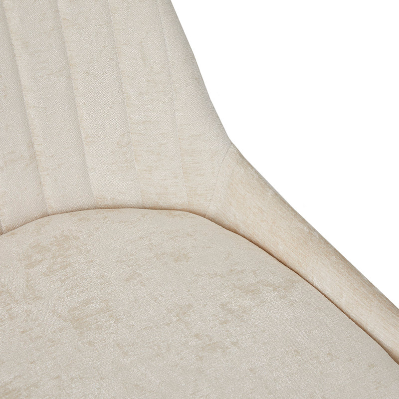 4. Moira Gold Dining Chair: Ivory Linen with Cushioned Seat for Extra Comfort