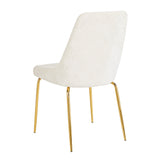6. Moira Gold Dining Chair: Ivory Linen Upholstery for a Luxurious Look