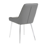 6. "Grey Leatherette Emily Dining Chair - Versatile and elegant seating option"