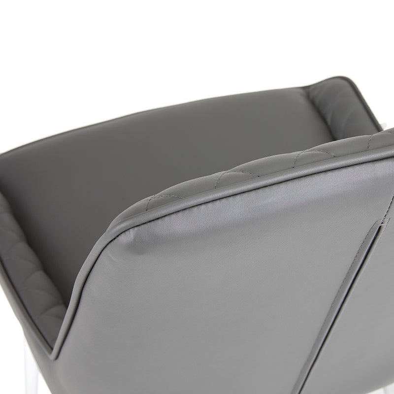 7. "Emily Dining Chair in Grey Leatherette - Affordable luxury for your dining area"