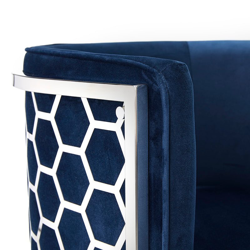 2. "Blue Velvet Chamberlain Chair - Elegant and Stylish Home Décor"