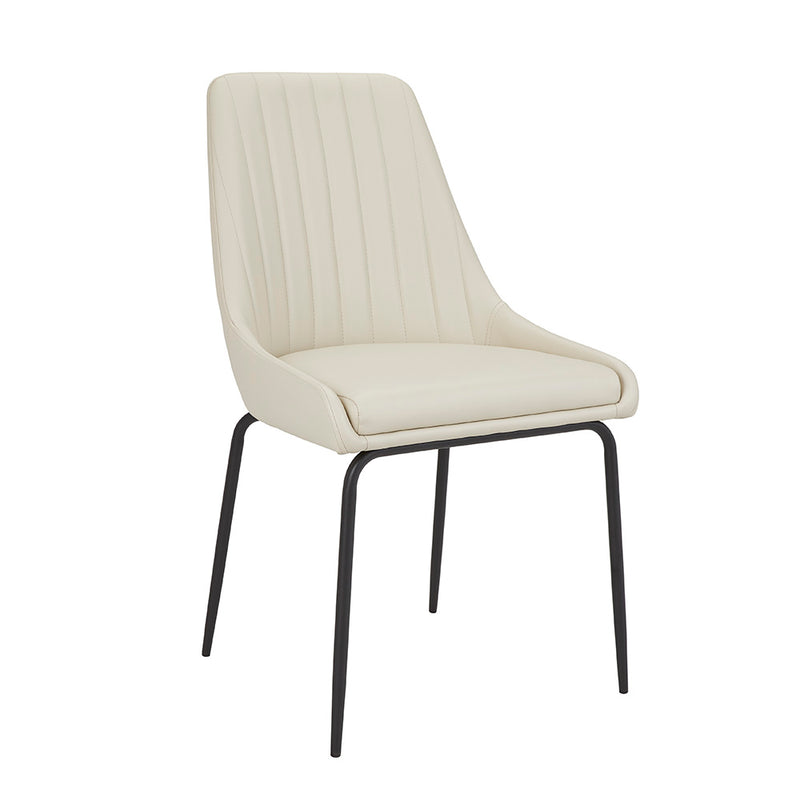 1. Moira Black Dining Chair: Taupe Leatherette - Elegant and comfortable seating option for your dining area