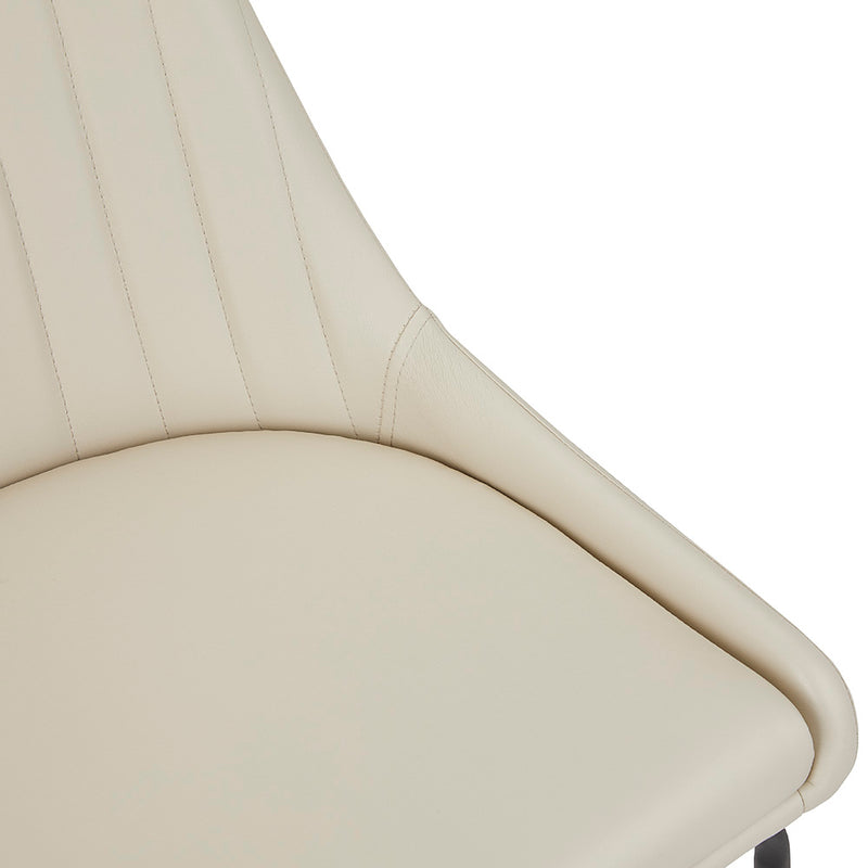 4. Moira Black Dining Chair: Taupe Leatherette - Perfect blend of style and functionality
