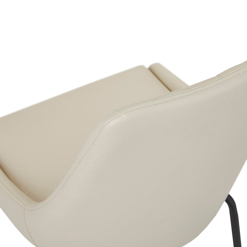 7. Modern Moira Black Dining Chair: Taupe Leatherette - Complement your contemporary interior decor