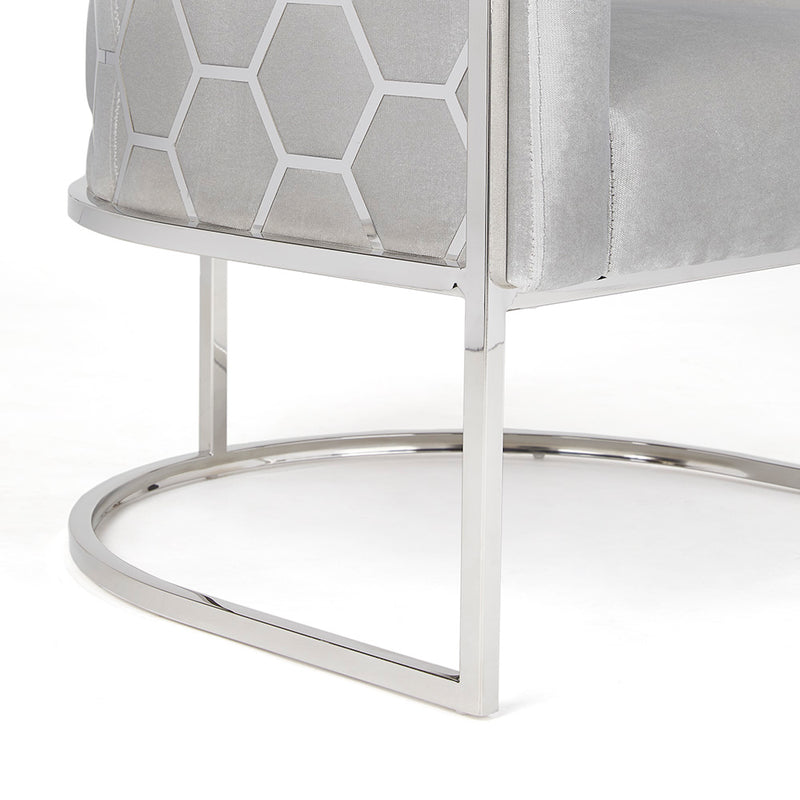 3. "Shop the Grey Velvet Honeycomb Chair - Enhance Your Living Space"