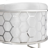 7. "Experience Luxury with the Grey Velvet Honeycomb Chair"