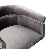 2. "Elegant Obi Charcoal Velvet Chair - Perfect addition to any living space"