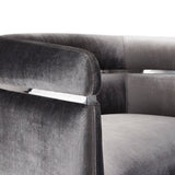 3. "Obi Charcoal Velvet Chair with plush cushioning - Ideal for relaxation"