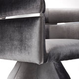 5. "Comfortable Obi Charcoal Velvet Chair - Designed for ultimate relaxation"