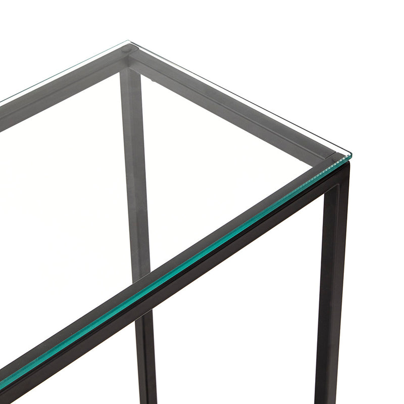 4. "Stylish Krista Black Console Table with a contemporary touch"