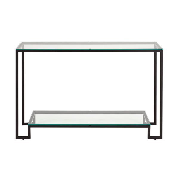 2. "Elegant Krista Black Console Table for modern interiors"