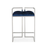 "Blue Velvet Coralie Counter Stool with Comfortable Cushioning and Elegant Design"
