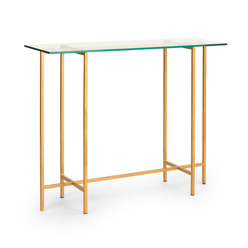 1. "Ida Glass Top Console Table: Gold Frame - Elegant and versatile furniture piece"
