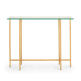 3. "Ida Glass Top Console Table: Gold Frame - Contemporary design with a touch of luxury"