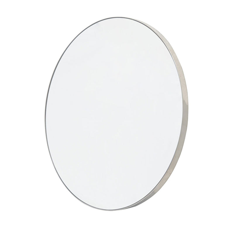 "Modern Wall Mirror: Polished Stainless Steel Frame - Sleek and Stylish Decor for Living Room, Bedroom, or Bathroom"