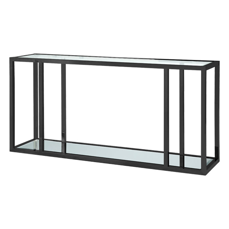 1. "Caspian Black Console Table with Storage - Elegant and Functional Furniture Piece"