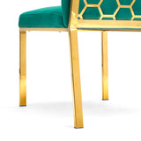 6. "Medium-sized image alt text: Riley Dining Chair in Emerald green, a statement piece for your dining area"