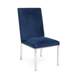 1. "Riley Dining Chair in Ink Blue Velvet - Elegant and Comfortable Seating"