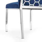 5. "Ink Blue Velvet Riley Dining Chair - Ideal for Contemporary Dining Spaces"