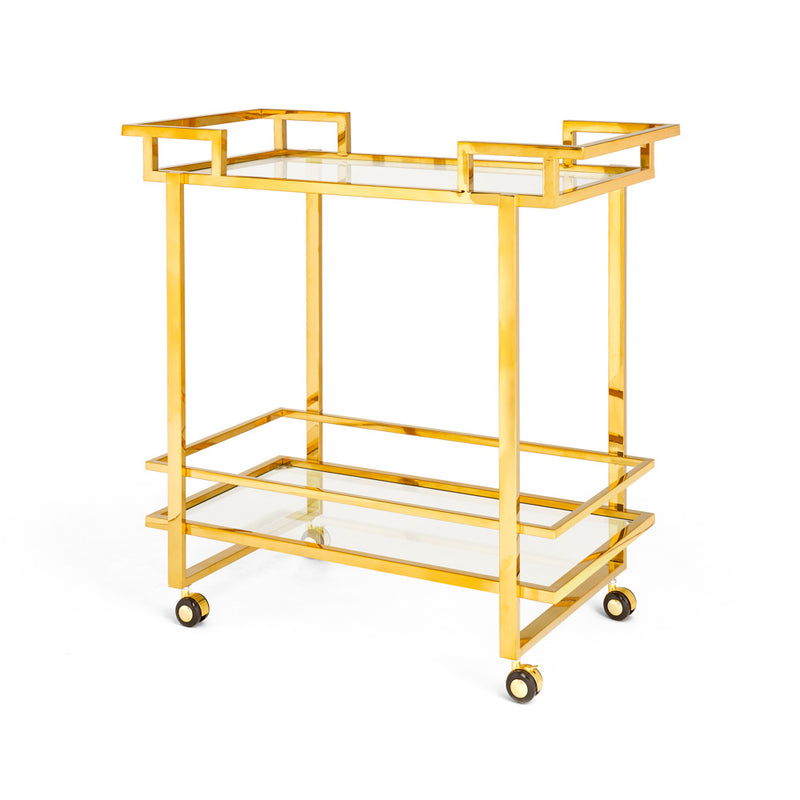 1. "Dorsey Gold Bar Cart with ample storage and elegant design"