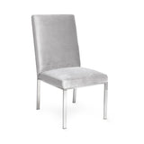 1. "Riley Dining Chair: Grey Velvet - Elegant and comfortable seating option for your dining room"