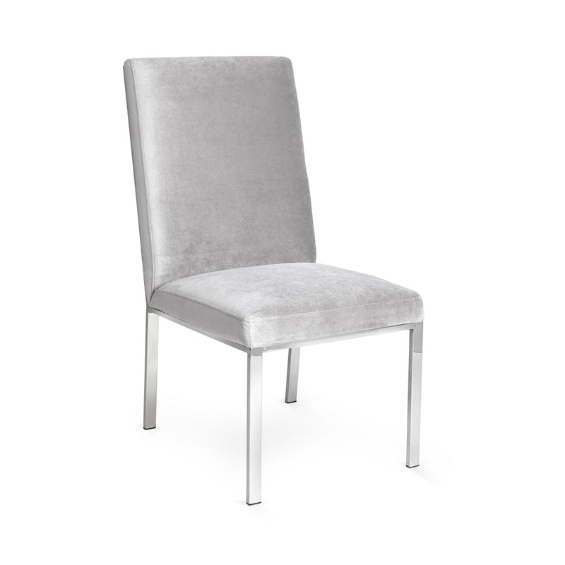 1. "Riley Dining Chair: Grey Velvet - Elegant and comfortable seating option for your dining room"