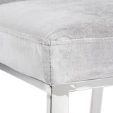 3. "Medium-sized Grey Velvet Riley Dining Chair - Perfect blend of style and comfort"