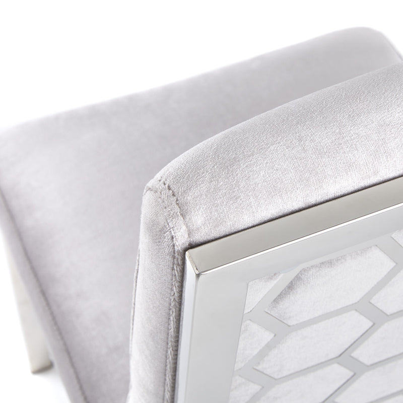 5. "Grey Velvet Riley Dining Chair - Add a touch of sophistication to your dining area"