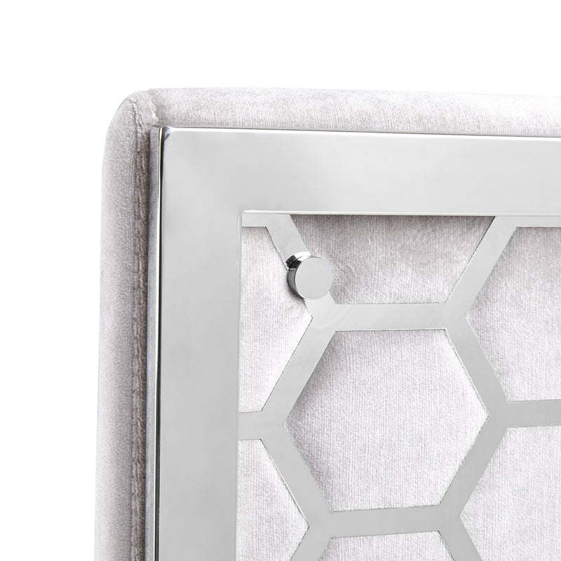 6. "Medium-sized Riley Dining Chair: Grey Velvet - Ideal seating solution for modern dining rooms"