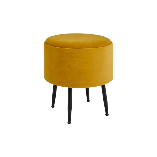 2. "Ochre Yellow Round Tray Ottoman - Set of 2 for Versatile Home Decor"
