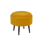 6. "Ochre Yellow Round Tray Ottoman - Modern and Trendy Design"