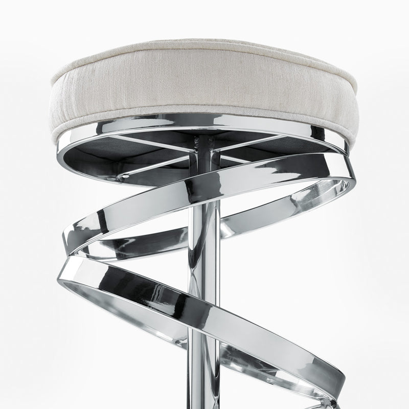 3. "Medium-sized Ivory Linen Glam Counter Stool - Perfect blend of sophistication and functionality"