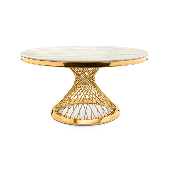 1. "Bailey Gold Dining Table with elegant design and sturdy construction"