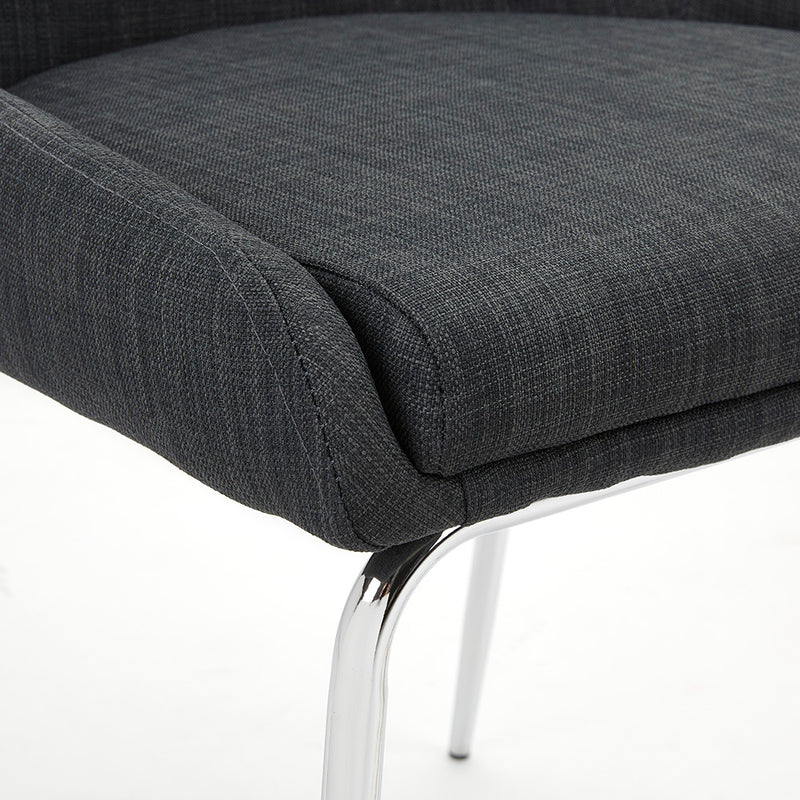 2. Stylish Moira Dining Chair: Grey Linen for modern interiors