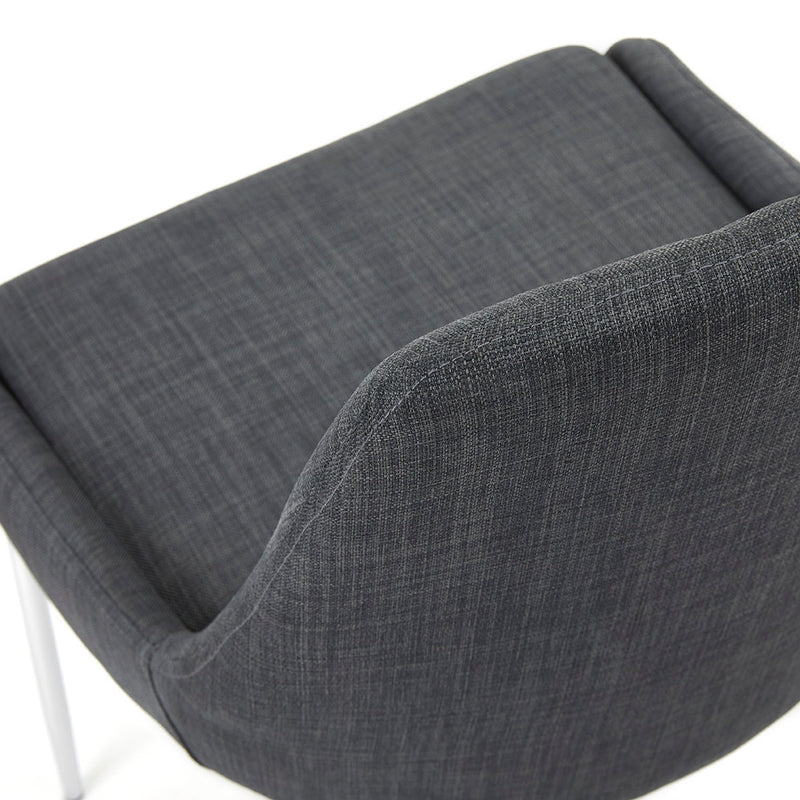 7. Moira Dining Chair: Grey Linen with a durable and easy-to-clean fabric