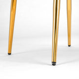 4. "Gold Leg Dining Chair with White Fur Fabric - Modern and Chic"