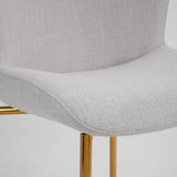 4. "Gold Leg Dining Chair in Light Grey Linen - Luxurious and sophisticated seating choice"