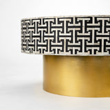 3. "Medium-sized Augustine Bone Inlay Coffee Table with durable wooden frame"