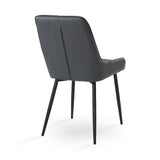 4. "Dark Grey Leatherette Emily Black Dining Chair - Contemporary design with a touch of sophistication"
