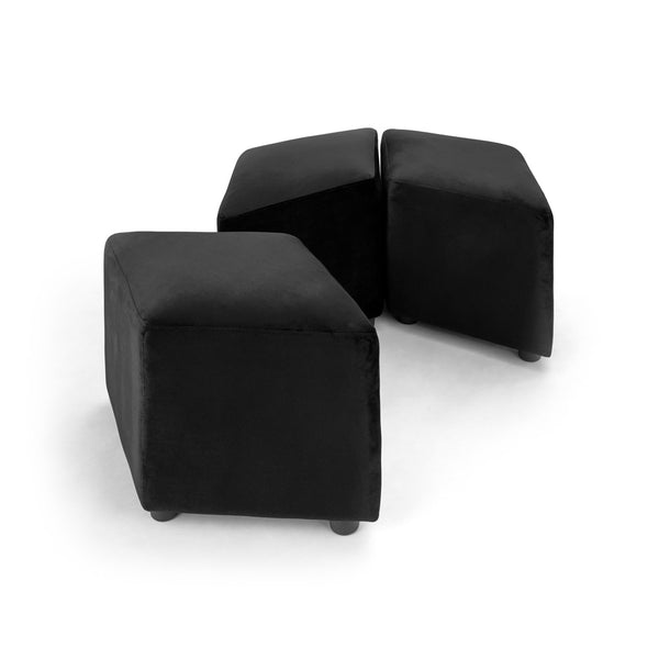 2. "Black Velvet Emma Ottoman - Elegant and Comfortable Seating Option"