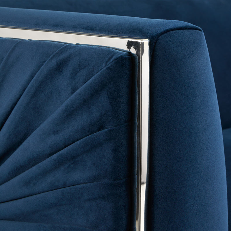 6. "Ink Blue Velvet Truro Accent Chair - Relax in Style and Comfort"