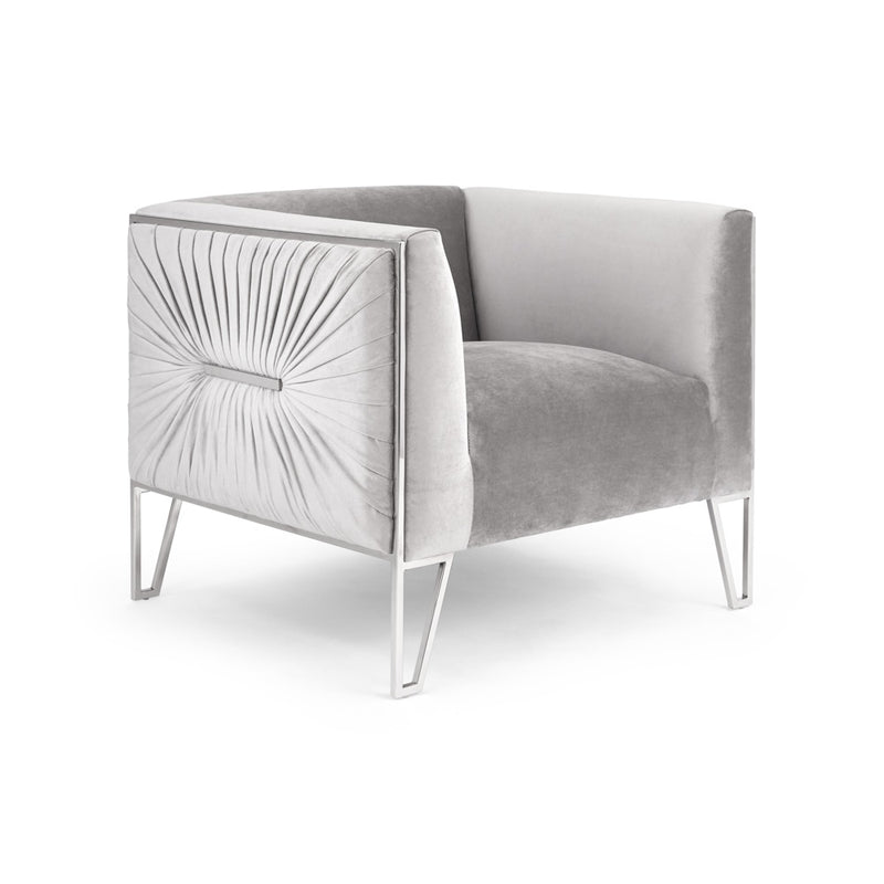 1. "Truro Accent Chair: Grey Velvet - Elegant and comfortable seating option"