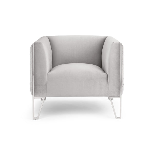 2. "Grey Velvet Truro Accent Chair - Stylish addition to any living space"