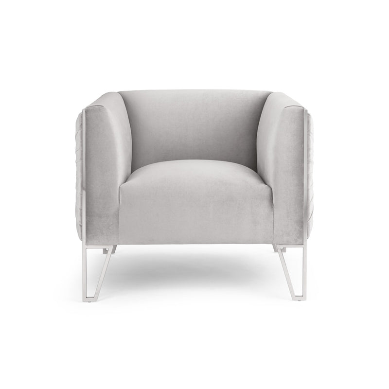 2. "Grey Velvet Truro Accent Chair - Stylish addition to any living space"